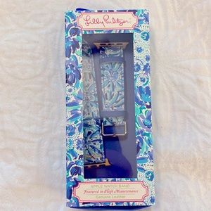 Lilly Pulitzer 38/40mm Leather Apple Watch Band (blue)